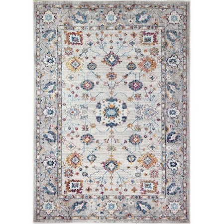 Bashian Bashian D113-IV-76X96-MH703 7 ft. 6 in. x 9 ft. 6 in. Dakota Collection Transitional Polypropylene Power Loom Area Rug; Ivory D113-IV-76X96-MH703